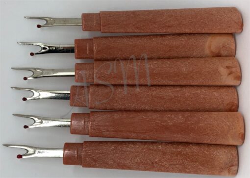 6 pcs Heavy Duty New Flat Woody Handle For Seam Ripper #112R Made in Japan